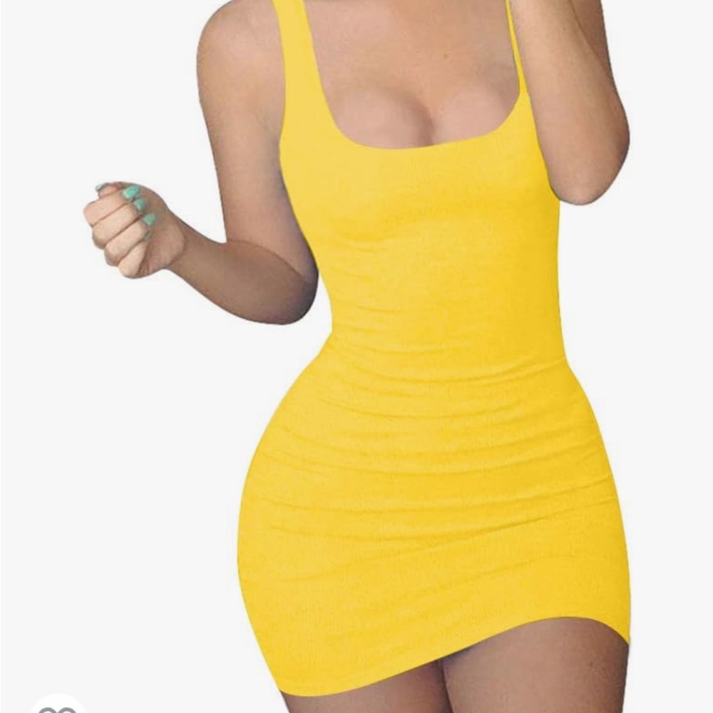 Yellow Amazon Fleece Lined Bodycon Dress